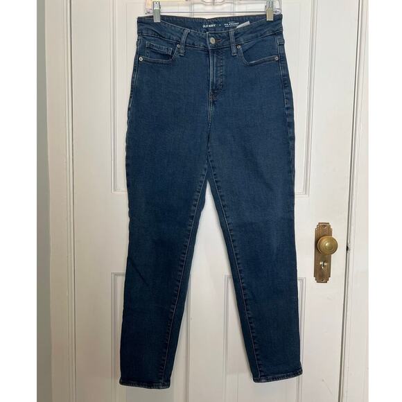 Old Navy Denim - Old Navy O.G. Straight High Rise Jeans Secret Slim Pockets Dark Wash Women's 4